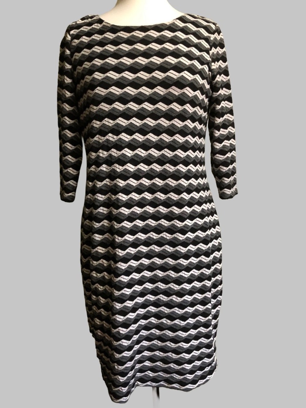 Calvin Klein Herringbone Midi Dress 3/4 Slv 12